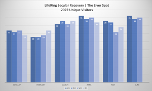 Image of LifeRing Liver Spot meeting attendance graph