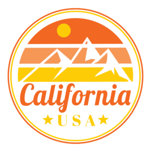 Bright illustration of mountains and sun representing LifeRing California