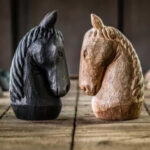 chess pieces facing off